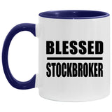 Blessed Stockbroker - 11oz Accent Mug Purple