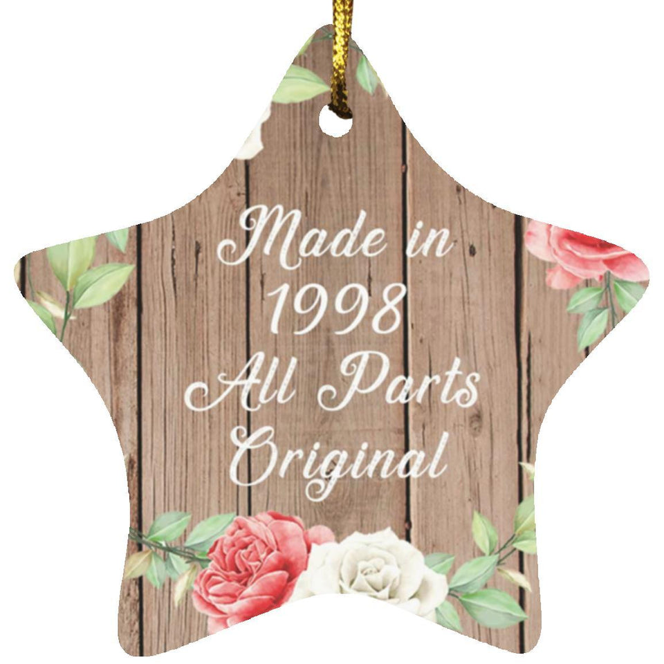 26th Birthday Made In 1998 All Parts Original - Star Ornament B