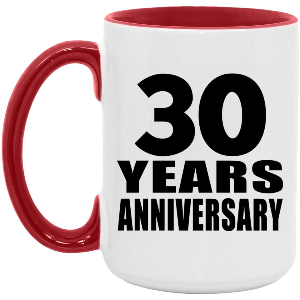 30th Anniversary 30 Years - 15oz Accent Mug Red