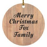 Merry Christmas Fox Family - Circle Ornament C