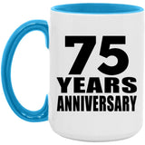 75th Anniversary 75 Years - 15oz Accent Mug Blue