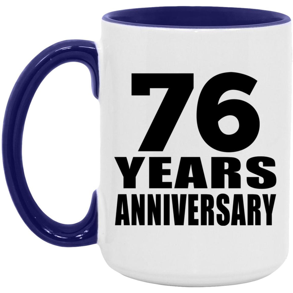 76th Anniversary 76 Years Anniversary - 15oz Accent Mug Purple