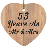 53 Years As Mr & Mrs - Heart Ornament C