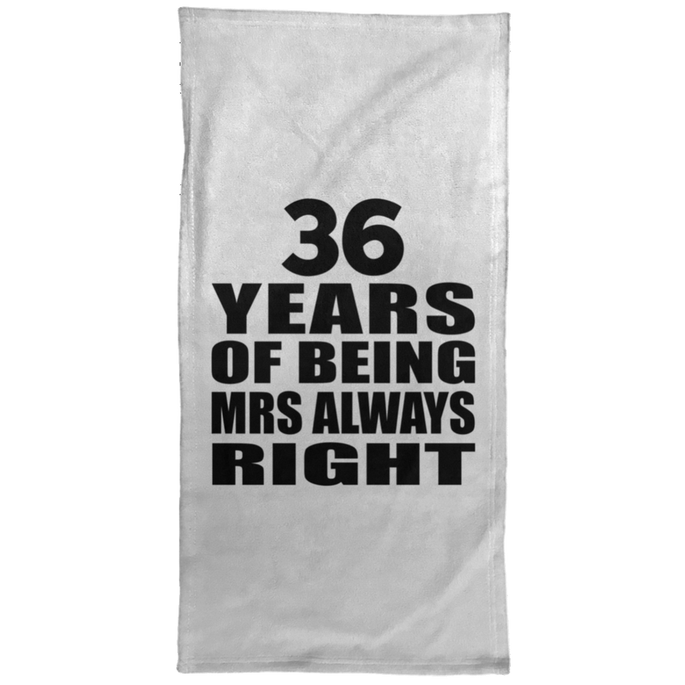 36th Anniversary 36 Years of Being Mrs Always Right - Hand Towel