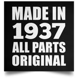 87th Birthday Made in 1937 All Parts Original - Poster Square