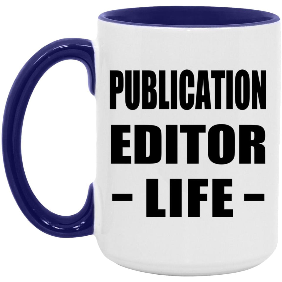 Publication Editor Life - 15oz Accent Mug Purple
