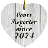 Court Reporter Since 2024 - Heart Ornament F