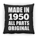 74th Birthday Made in 1950 All Parts Original - Throw Pillow Black