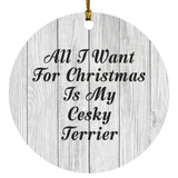 All I Want For Christmas Is My Cesky Terrier - Circle Ornament F