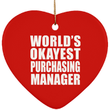 World's Okayest Purchasing Manager - Heart Ornament