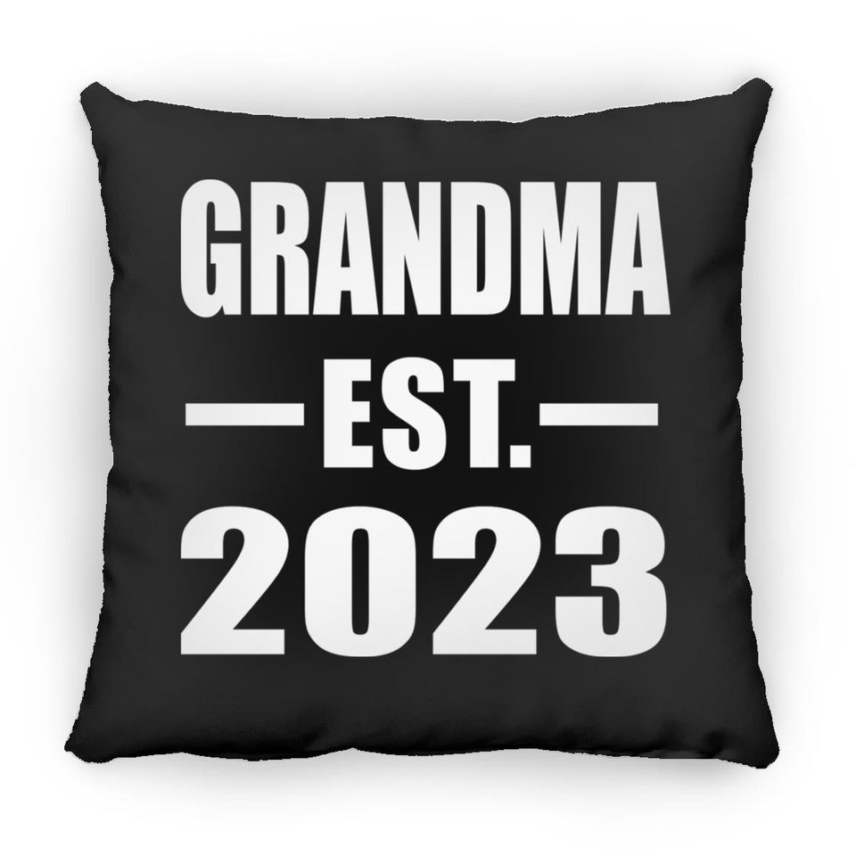 Grandma Established EST. 2023 - Throw Pillow Black
