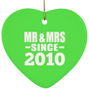 14th Anniversary Mr & Mrs Since 2010 - Heart Ornament