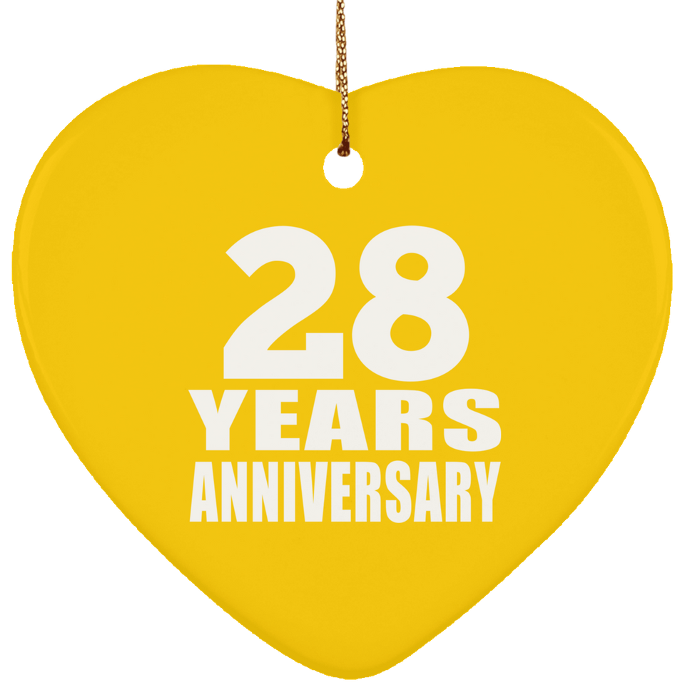 28th Anniversary 28 Years - Heart Ornament