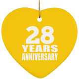 28th Anniversary 28 Years - Heart Ornament