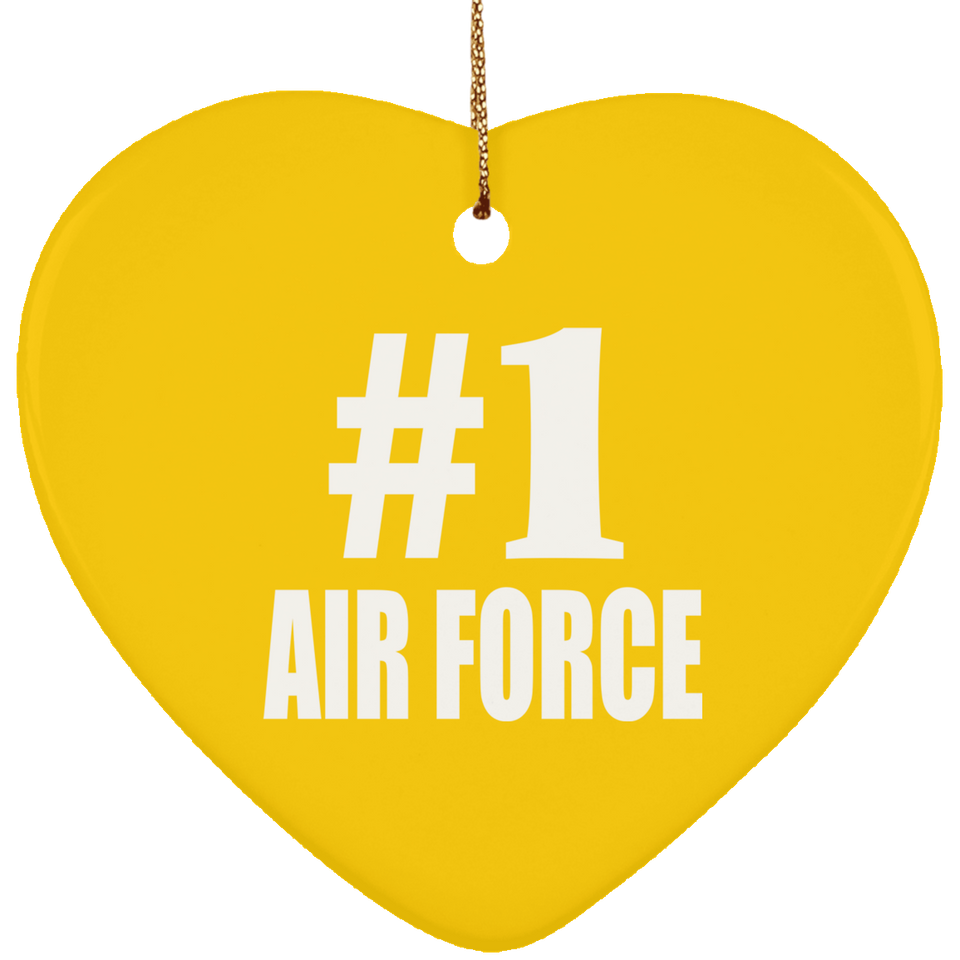 Number One #1 Air Force - Heart Ornament