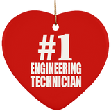 Number One #1 Engineering Technician - Heart Ornament