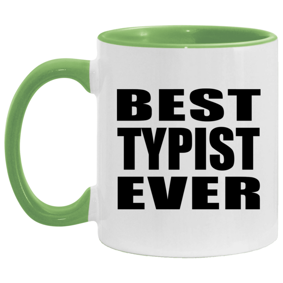 Best Typist Ever - 11oz Accent Mug Green