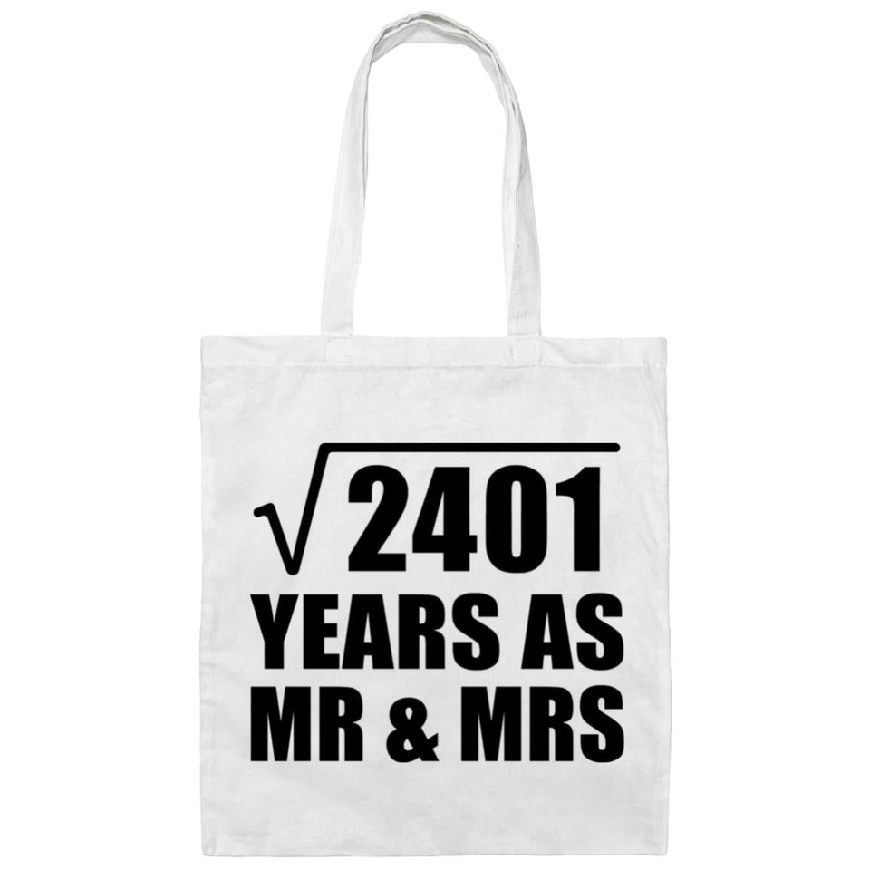 49th Anniversary Square Root of 2401 Years As Mr & Mrs - Tote Bag White