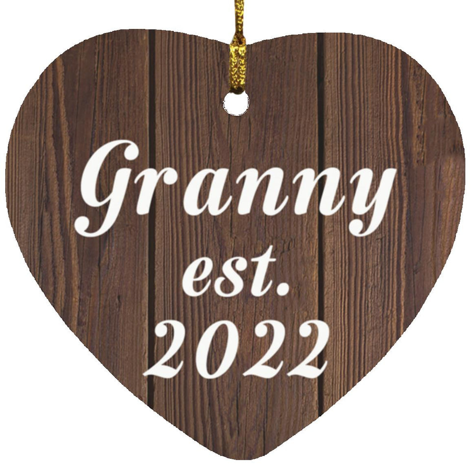 Granny Established EST. 2022 - Heart Ornament D