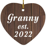Granny Established EST. 2022 - Heart Ornament D