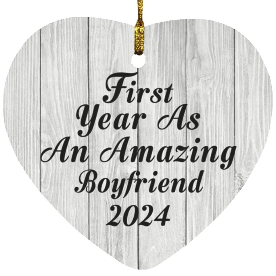 First Year As An Amazing Boyfriend 2024 - Heart Ornament F