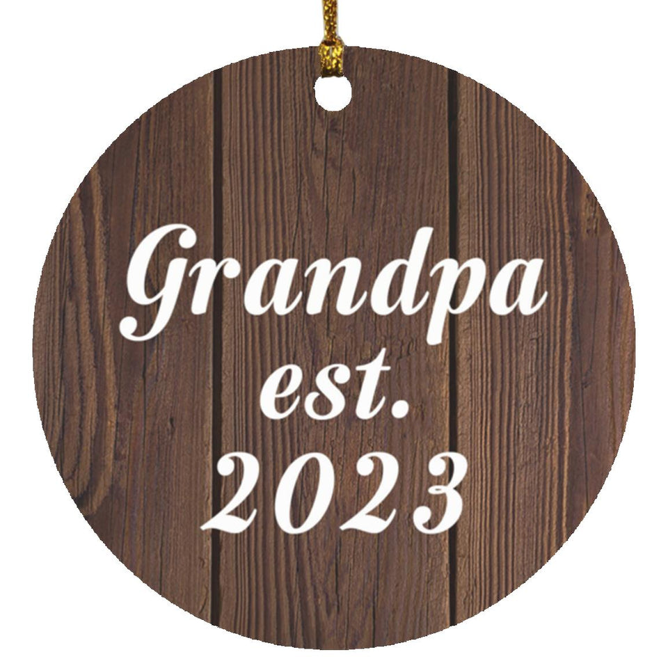 Grandpa Established EST. 2023 - Circle Ornament D