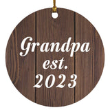 Grandpa Established EST. 2023 - Circle Ornament D