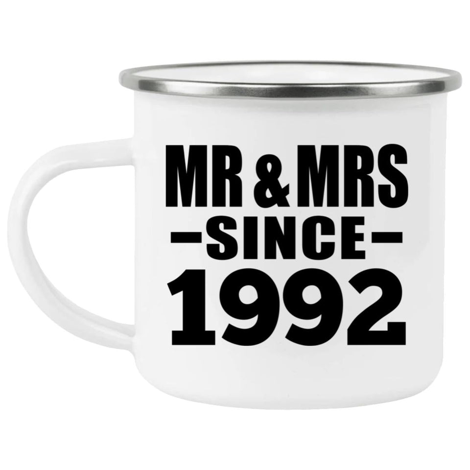 32nd Anniversary Mr & Mrs Since 1992 - 12oz Camping Mug