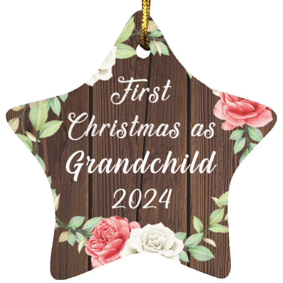 First Christmas As Grandchild 2024 - Star Ornament A
