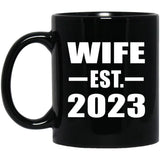 Wife Established EST. 2023 - 11oz Coffee Mug Black