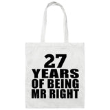 27th Anniversary 27 Years Of Being Mr Right - Tote Bag White