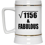 34th Birthday Square Root of 1156 & Fabulous - Beer Stein