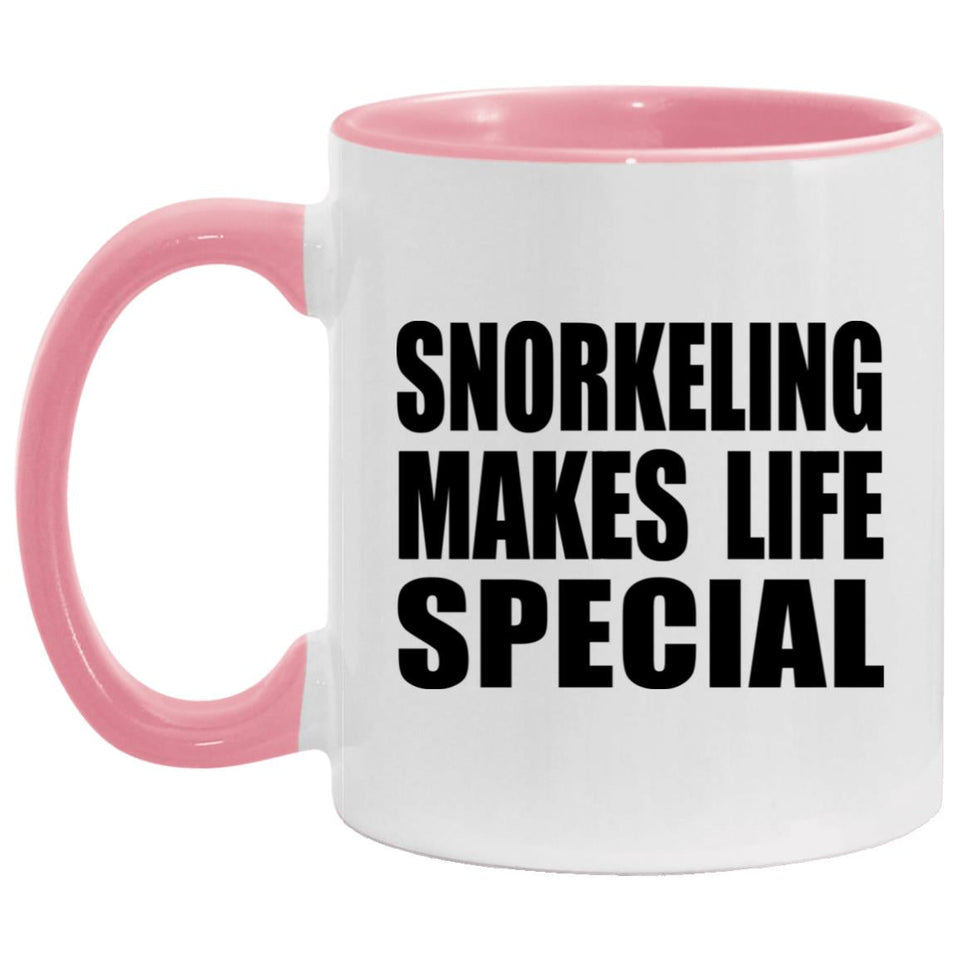 Snorkeling Makes Life Special - 11oz Accent Mug Pink