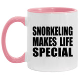 Snorkeling Makes Life Special - 11oz Accent Mug Pink