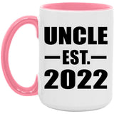 Uncle Established EST. 2022 - 15oz Accent Mug Pink