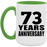 73rd Anniversary 73 Years Anniversary - 15oz Accent Mug Green