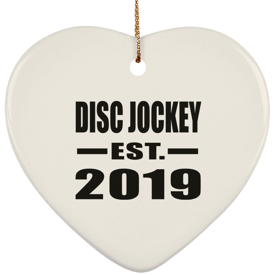 Disc Jockey Established EST. 2019 - Heart Ornament