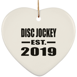Disc Jockey Established EST. 2019 - Heart Ornament