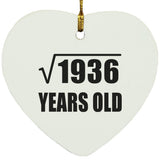 44th Birthday Square Root of 1936 Years Old - Heart Ornament