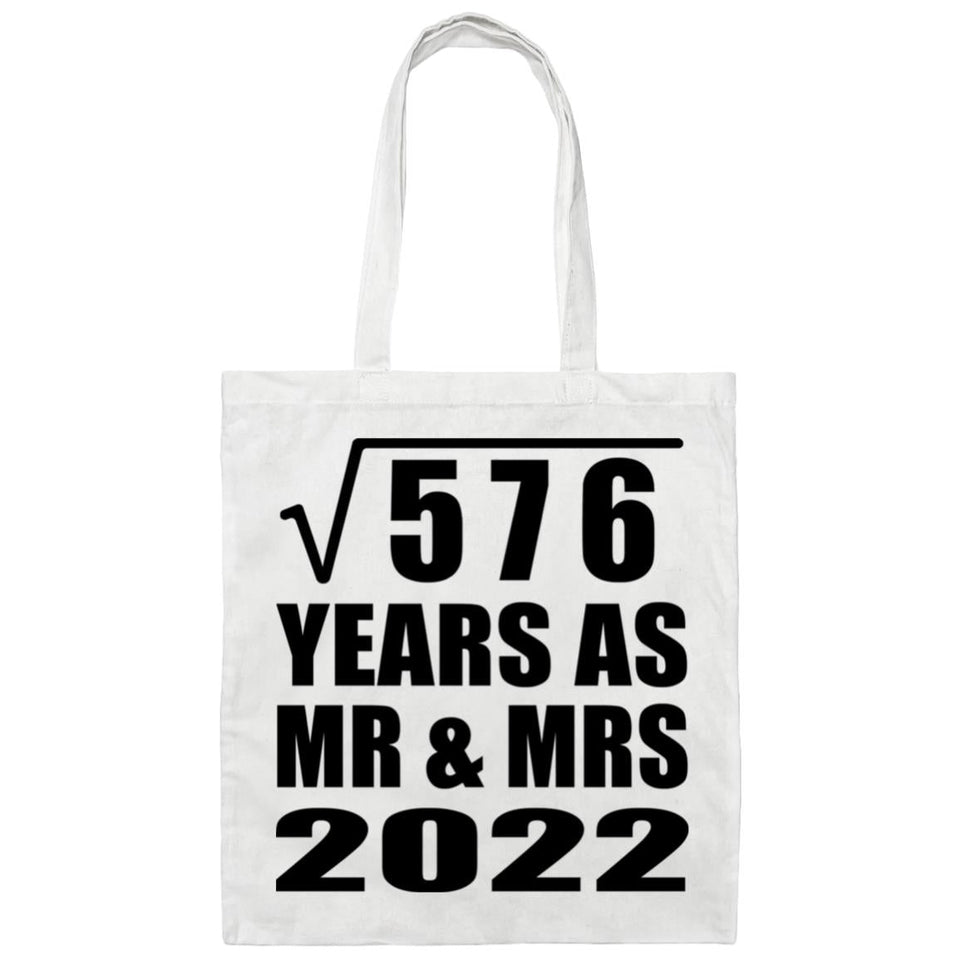 24th Anniversary Square Root of 576 Years As Mr & Mrs 2022 - Tote Bag White
