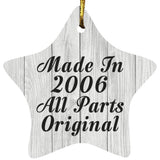 18th Birthday Made In 2006 All Parts Original - Star Ornament F