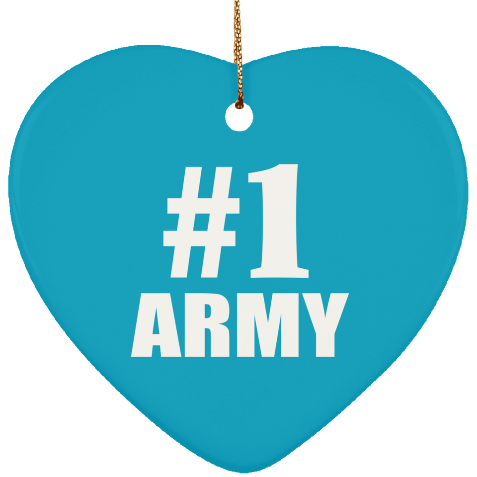 Number One #1 Army - Heart Ornament