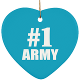 Number One #1 Army - Heart Ornament