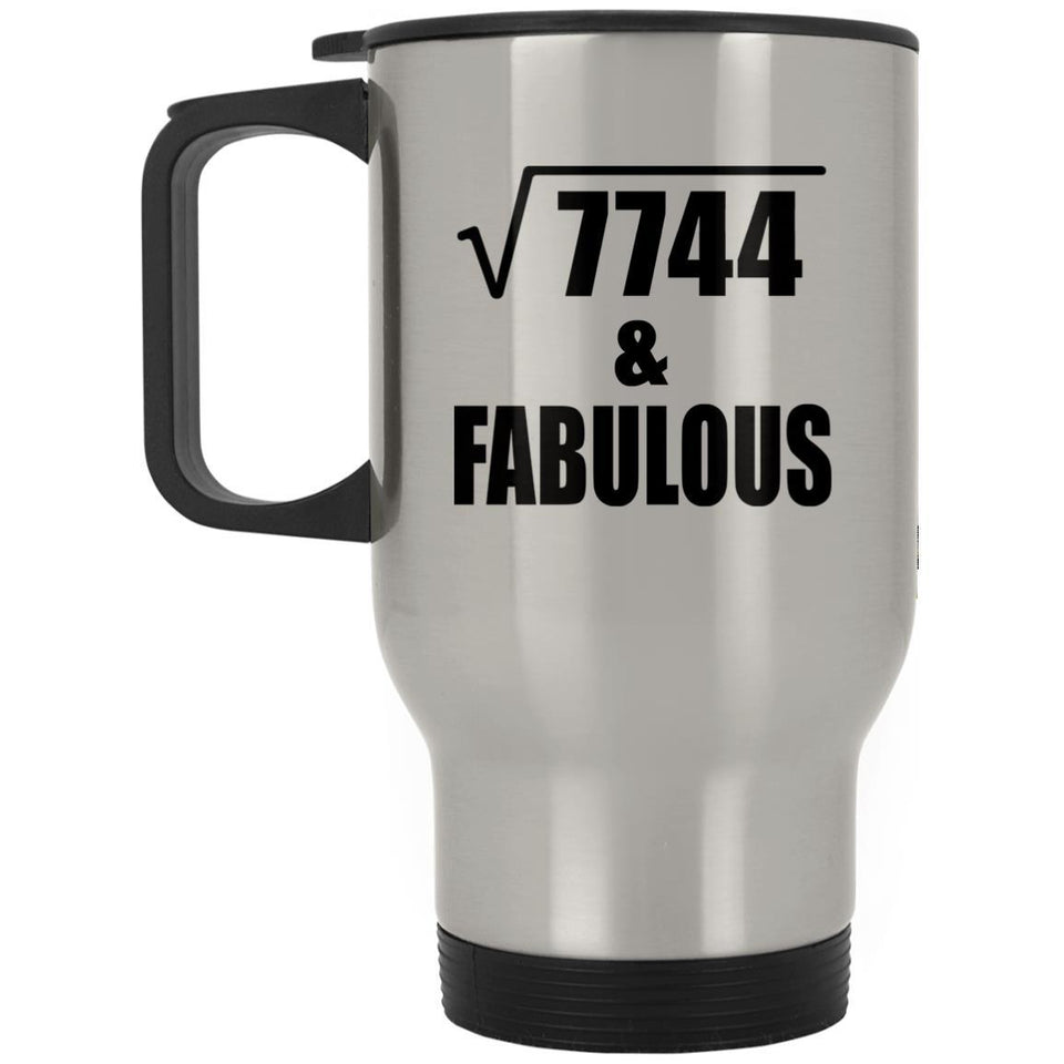 88th Birthday Square Root of 7744 & Fabulous - Silver Travel Mug