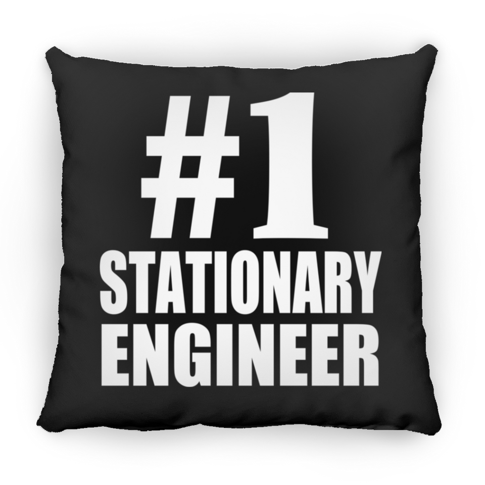 Number One #1 Stationary Engineer - Throw Pillow Black