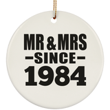 40th Anniversary Mr & Mrs Since 1984 - Circle Ornament
