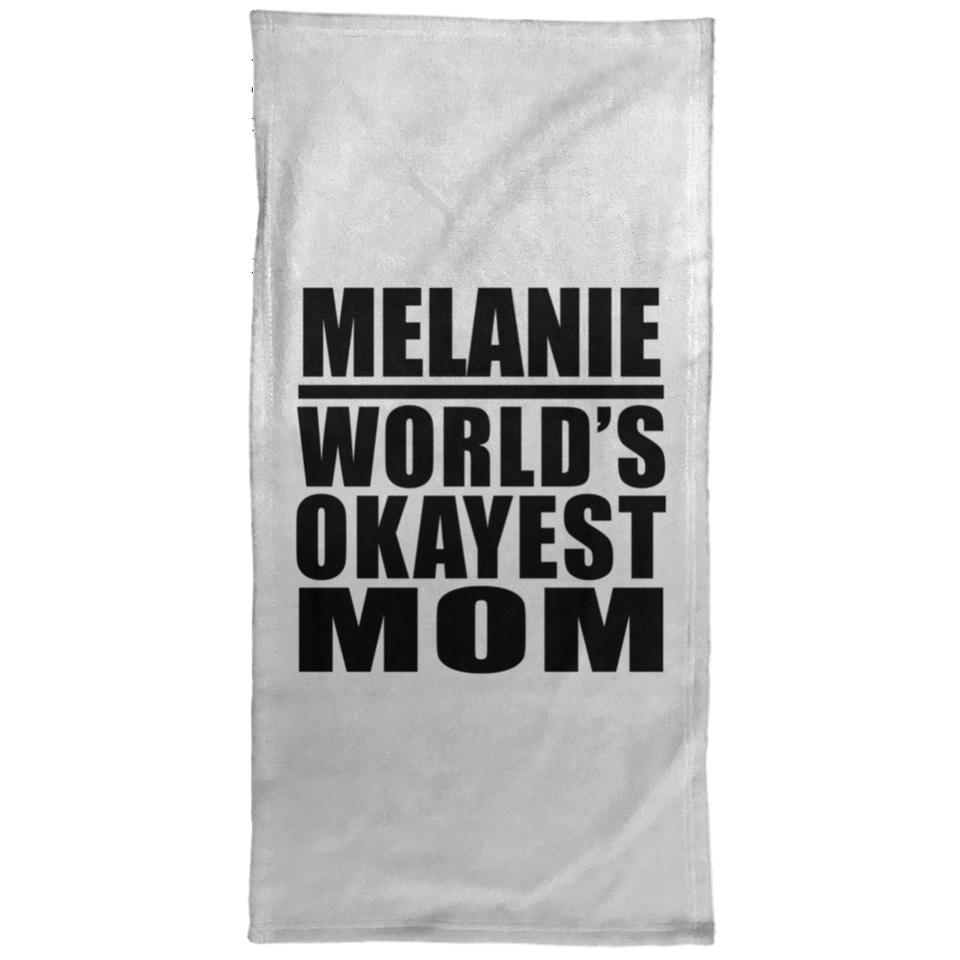 Melanie World's Okayest Mom - Hand Towel