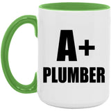 A+ Plumber - 15oz Accent Mug Green