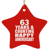Happy 63rd Anniversary 63 Years & Counting - Star Ornament