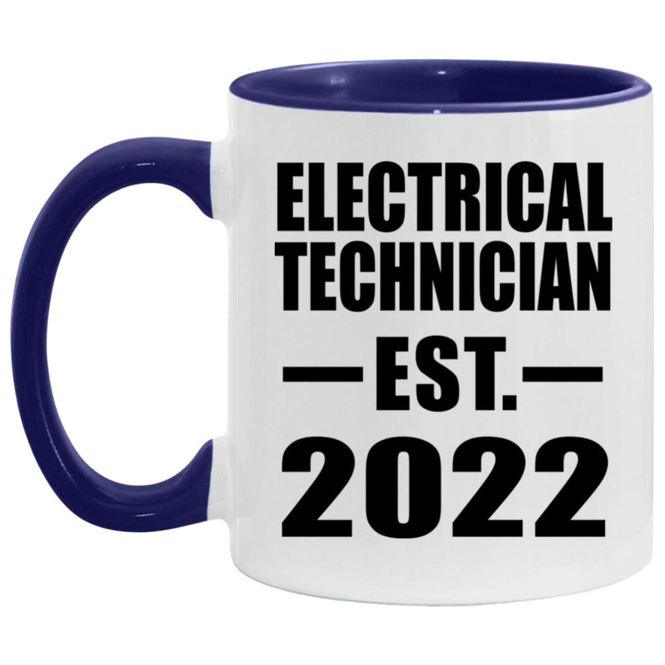 Electrical Technician Established Est. 2022 - 11oz Accent Mug Purple